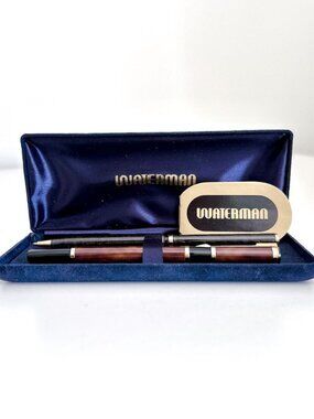 VINTAGE WATERMAN BALLPOINT PEN SET WITH BOX MADE IN FRANCE